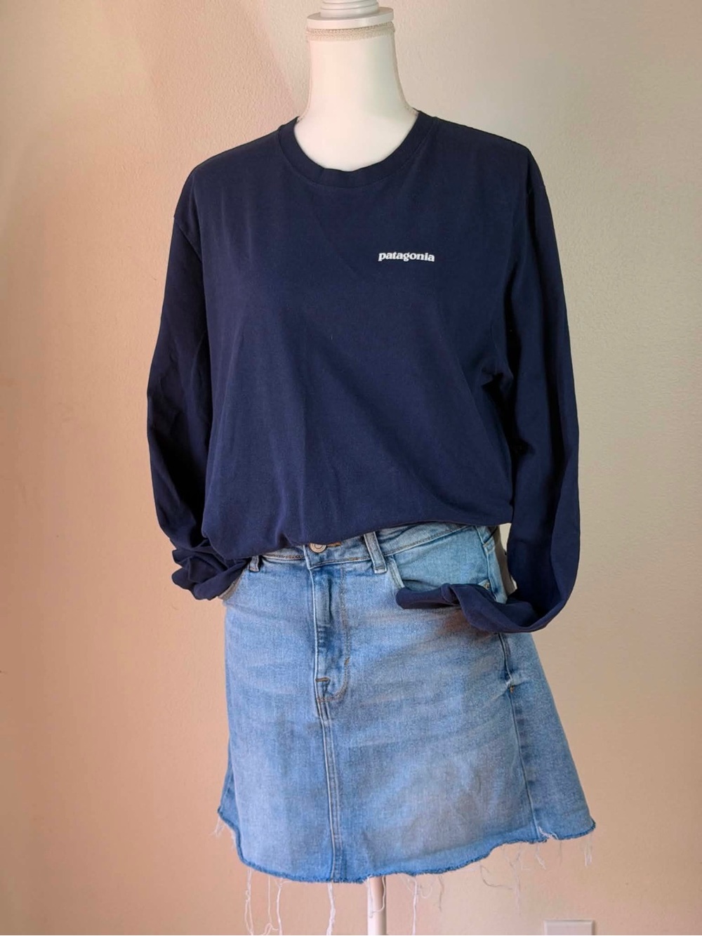 Patagonia Navy Long-Sleeve Logo Shirt